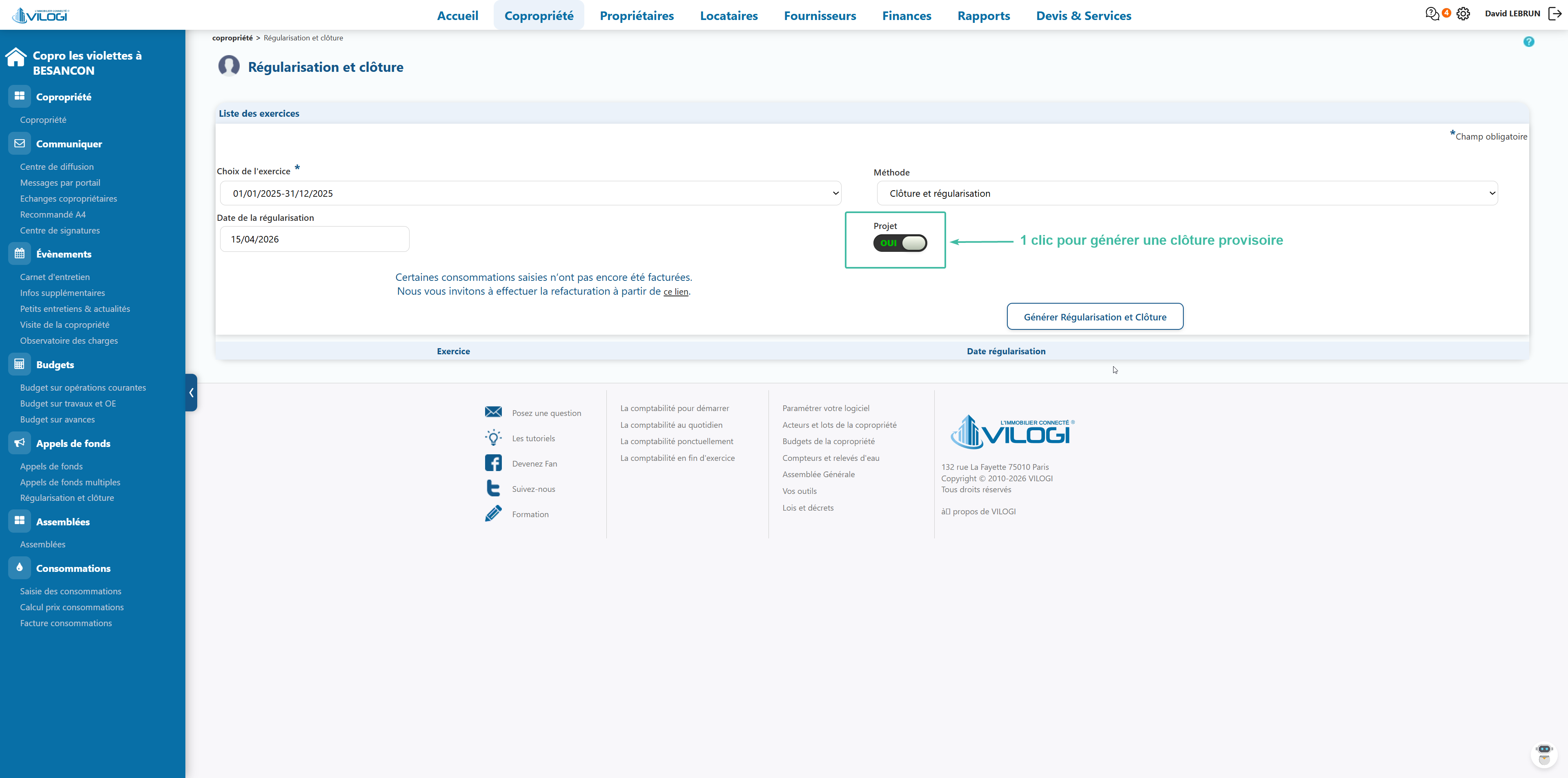 Le mode "Projet" Tutoriel logiciel immobilier pour syndics et administrateurs de biens
